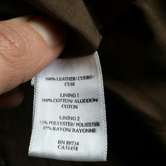 BcbgMaxazria Brown leather jacket cropped soft buttons elegant classic size XS - Picture 8 of 13